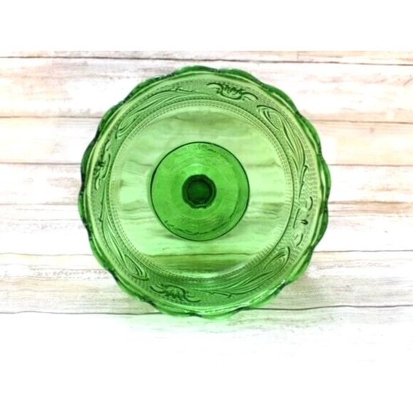 E.O. Brody Compote, Vintage 1960's, Green Glass Compote Dish Trinket - Picture 3 of 4